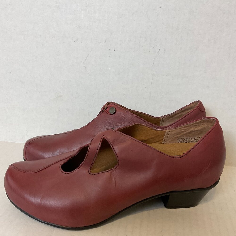 Aetrex Mary Jane Shoes US 9.5 Maroon Low Block Heel